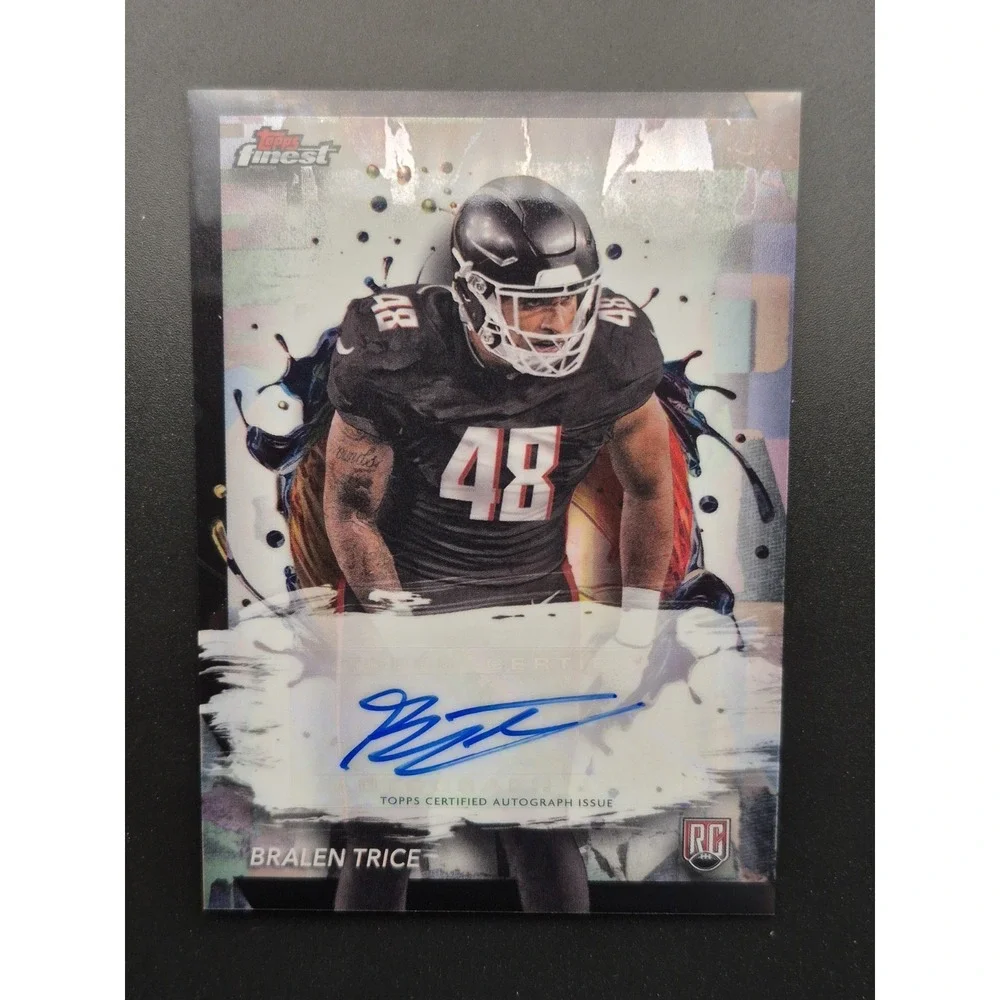 2024 Topps Finest Bralen Trice #RFA-BT Rookie Autographs (RC) (AU) Falcons
